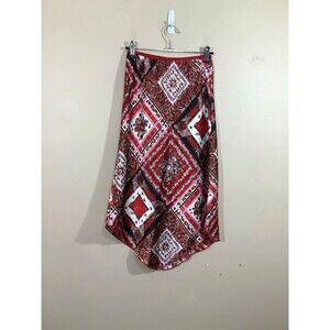 Vintage Womens Floral Paisley Midi Skirt M Red Boho Hippie Festival Fairy Y2K